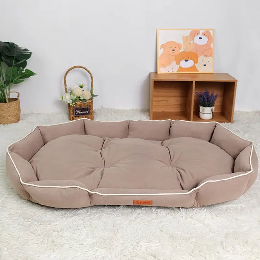 All-Season Anti-Slip Plush Dog Bed with Washable Cushion and Durable Base for Cats and Dogs